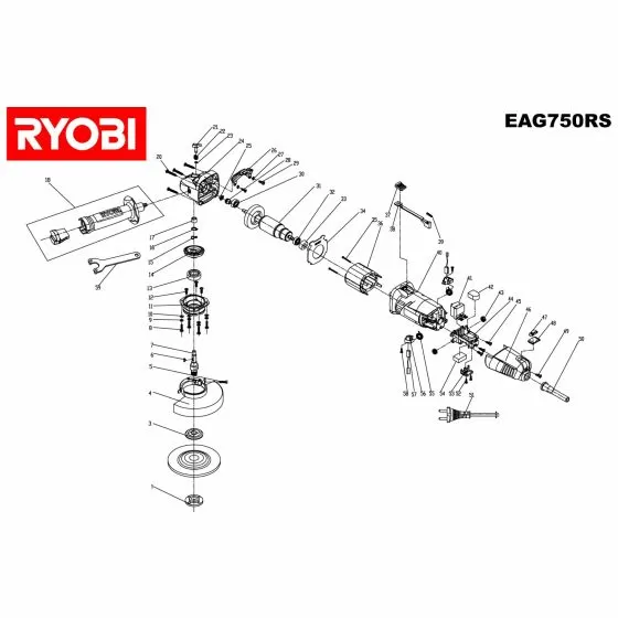 Ryobi EAG750RS EU Spare Parts List Type: 5133000542